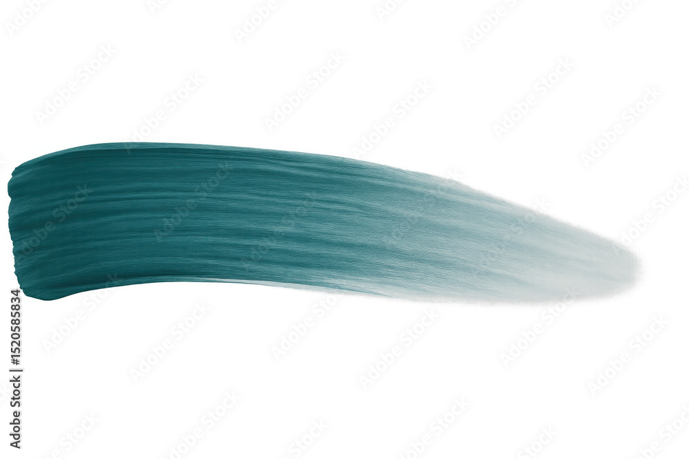 Aufkleber dynamic teal paint brush stroke with a transparent background, ideal for adding a touch of color to 
