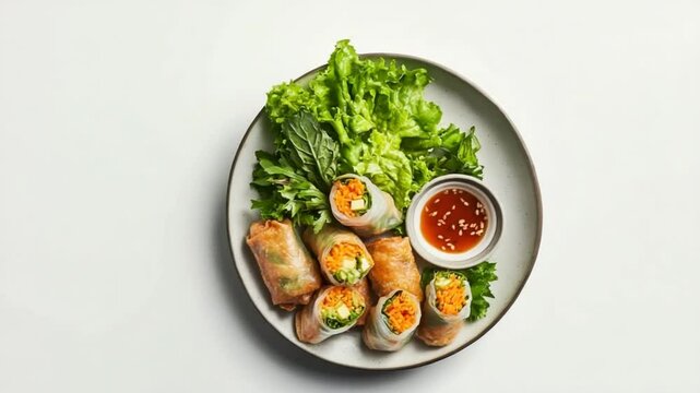 Delicious Vietnamese Fresh Spring Rolls with Dipping Sauce