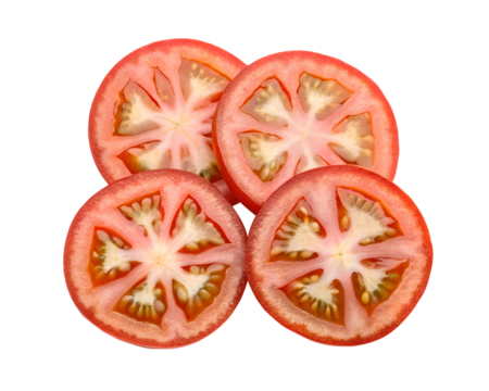 tomato slices overlapping red juicy