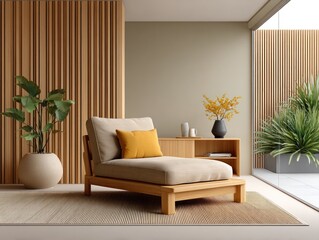 Modern minimalist lounge area