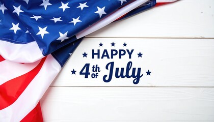 Patriotic American Flag Draped on Wood: A Festive 4th of July Design