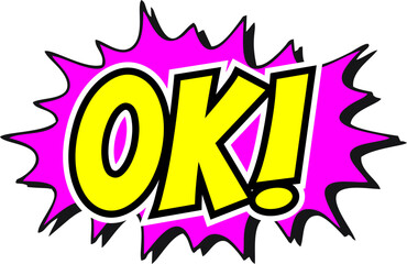Cartoon comic sign burst clouds. Speech bubble, Oke OK sign expression and pop art text frames. Comics mem expressions speech, superhero book Oke OK label. Isolated vector symbols set