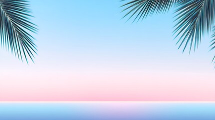 Palm fronds serene gradient summer scene