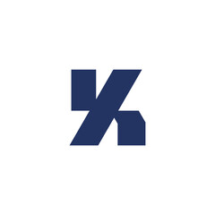 Fototapeta premium Abstract Navy Blue Letter K Logo
