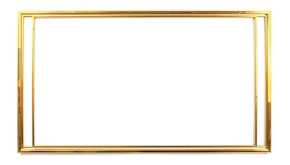 Elegant double-lined gold rectangular frame isolated on white,   vector,   stylish