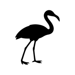 Obraz premium Flamingo silhouette icon vector flat design on white background