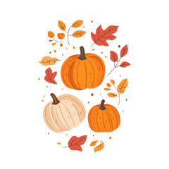 Autumn mood greeting card poster template. Welcome fall season thanksgiving invitation.