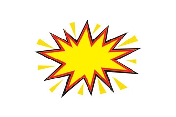 Vibrant Pop art pow  bang starburst Icon eye catching for sales and  marketing vector graphic for impactful design 