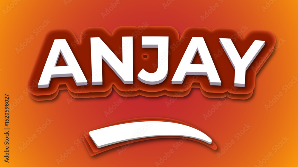 Poster Text effect font editable typography 3D in orange and red background