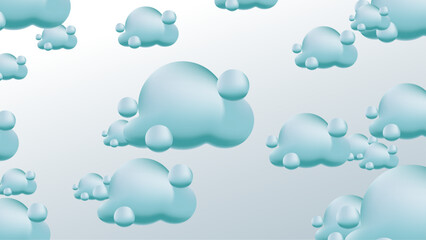 Blue clouds and white background arrangement