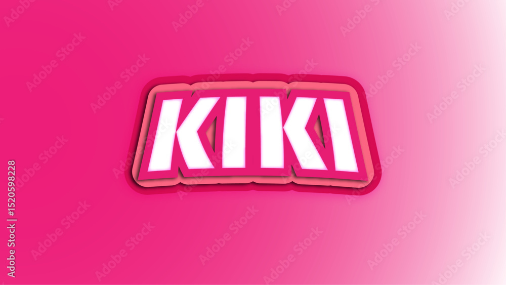 Aufkleber text effect font editable typography 3d in pink background