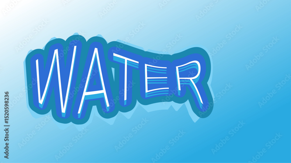 Poster text effect font editable typography 3d in gradient white and blue background