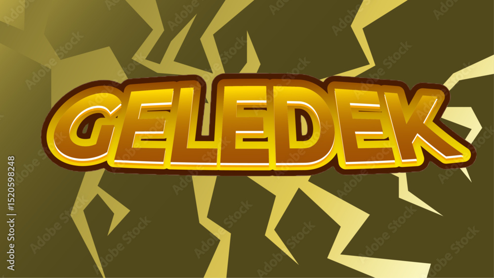 Aufkleber editable text effect in gold background ready to use