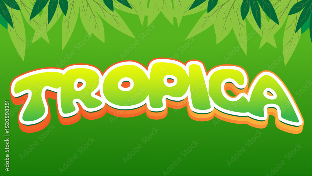 Poster editable text effect tropical words and font can be changed