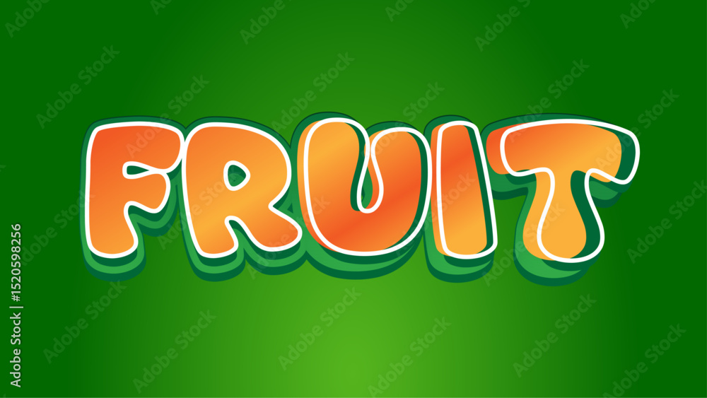 Poster editable text effect fruit words and font can be changed