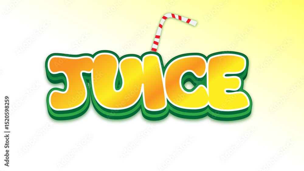 Aufkleber editable text effect juice words and font can be changed