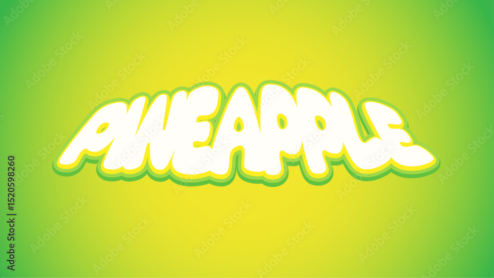 Poster editable text effect pineapple words and font can be changed