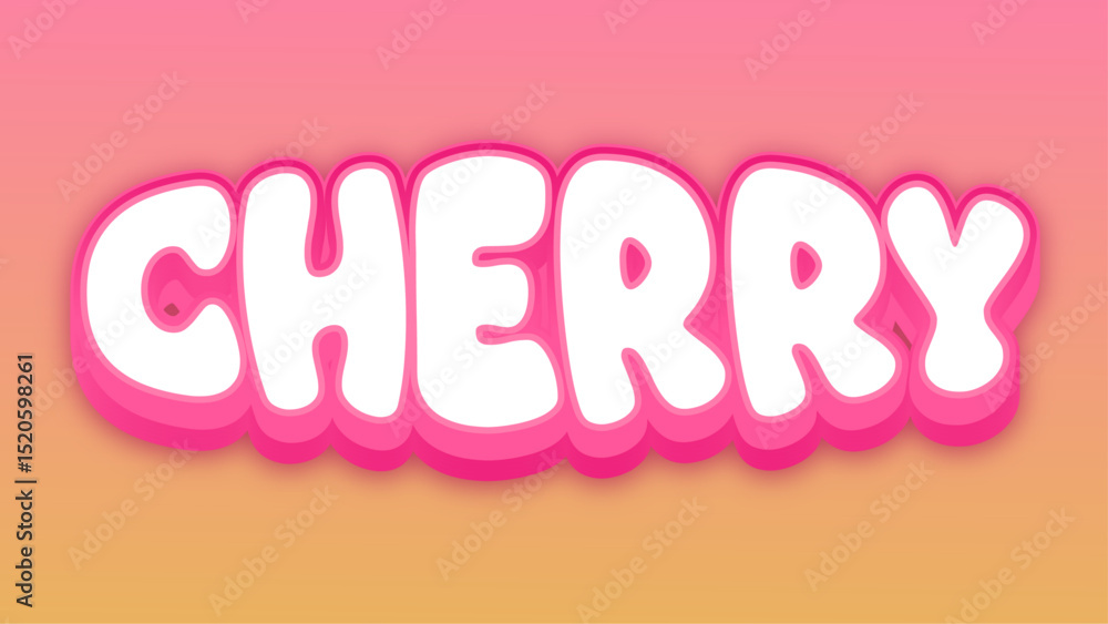 Aufkleber editable text effect cherry words and font can be changed