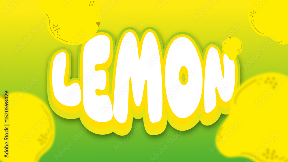 Poster lemon text effect 3d and editable text effect