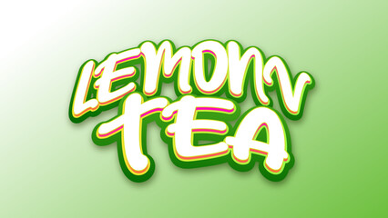 Editable lemon tea cartoon style text effect