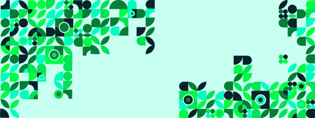Light and dark green abstract mosaic with light background