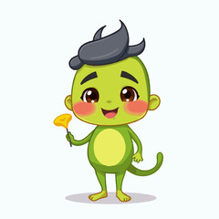 Fototapeta premium funny cartoon monkey vector on white