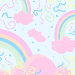 Square cute vector background pastel color