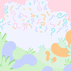 Square cute vector background pastel color