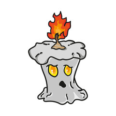 A cartoon drawing of a Halloween theme vector illustration