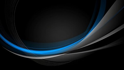 Abstract blue gray waves on black - excellent for creative presentations