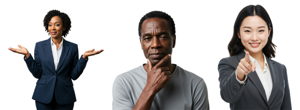 Diverse Group of Adults in Professional Attire | Business Communication and Interaction Concepts