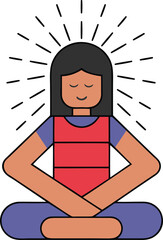 Stylish Woman poses yoga meditation vector illustration, Woman poses yoga meditation colorful vector design