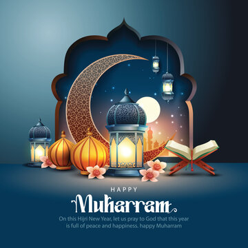 happy muharram festival Design Background. abstract Vector Illustration for greeting card, poster and banner design.