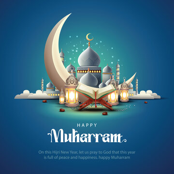 happy muharram festival Design Background. abstract Vector Illustration for greeting card, poster and banner design.