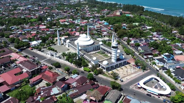 Aerial View of At-Taqwa Berendo Grand Mosque, Bengkulu