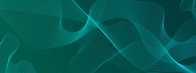 Abstract cyan wavy illustration patterned background