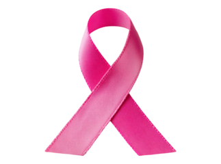 Pink ribbon breast cancer awareness symbol hope support, On Transparent Background, Png