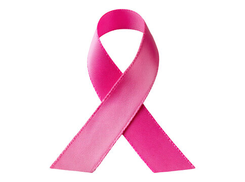Pink ribbon breast cancer awareness symbol hope support, On Transparent Background, Png