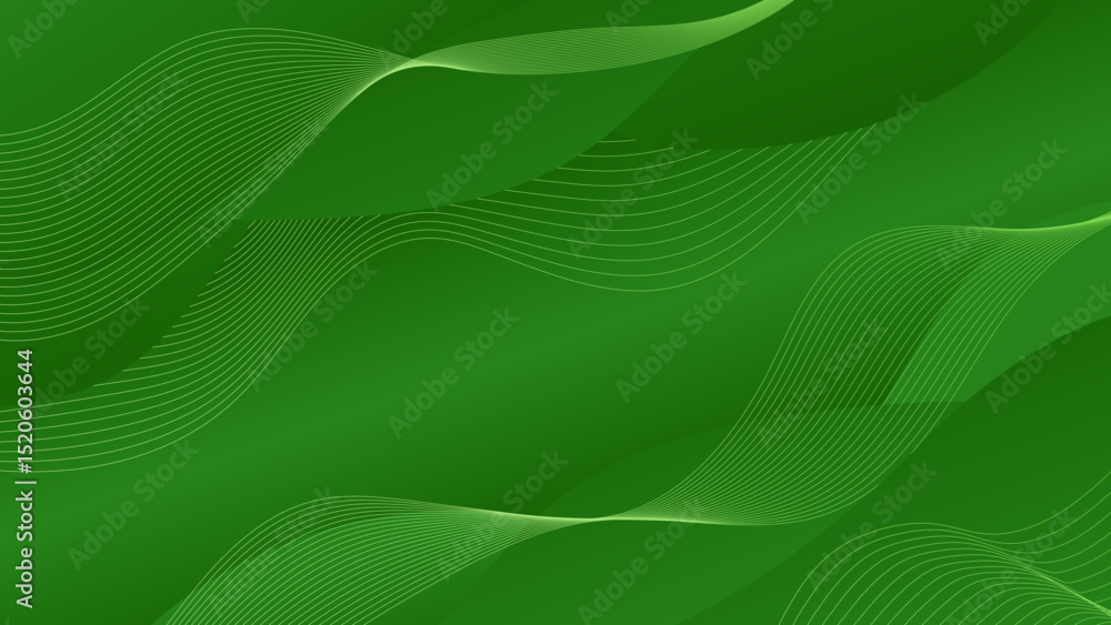 Poster abstract background green color with abstract shapes