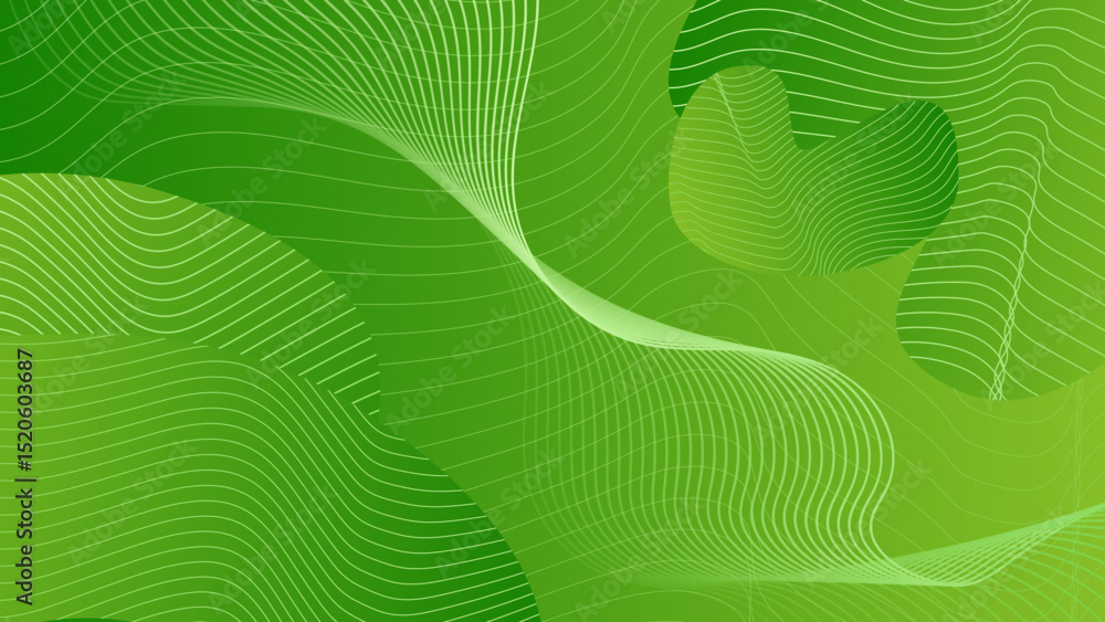 Poster abstract background green color with abstract shapes