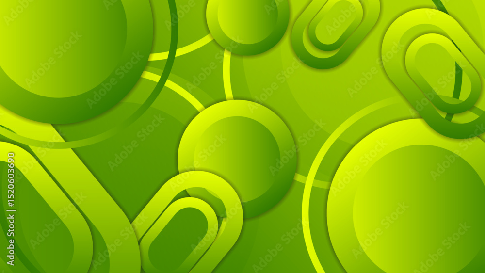 Poster abstract background green color with abstract shapes