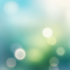 Soft Gradient Bokeh Background – Blue Sky to Green Nature Blur with Light Spots, Calm Abstract Design