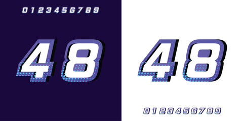 Race Start Number 48 purple, for racing, automotive