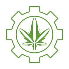 Industrial marijuana. Concept. Vector linear icon isolated on white background.