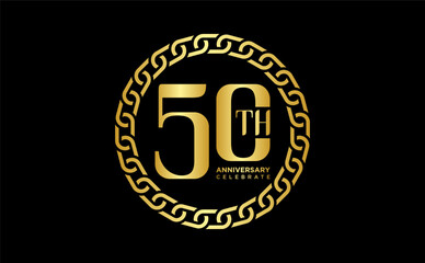gold number 50 for anniversary celebration