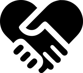 Professional handshake icon symbolizing agreement partnership and collaboration rendered as a solid filled flat design for versatile use in various