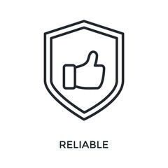 Reliable Icon Outline Style. Vector Illustration For Graphic Design