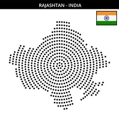 Big circular dotted map of rajashtan in India