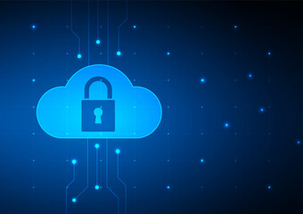 Cyber security digital background. Technology  cloud network concept. Design for hacker internet antivirus lock protect guard data and security system.