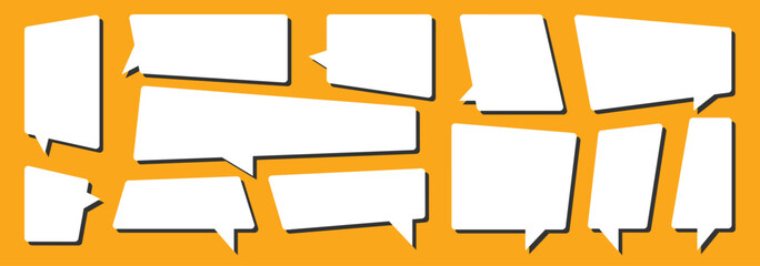 Speech Bubbles set. Quote box frame set. Black speech bubble collection. speech bubble comic signs. Collection of speech bubbles or dream clouds for dialog. Vector illustrator